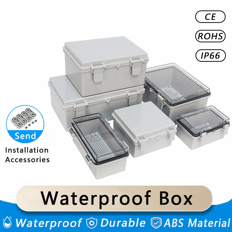 Outdoor Power Distribution Box - IP66 防水電気接続箱 ABS プラスチック PC エンクロージャ、ヒンジ付きバックル屋外配電ボックス