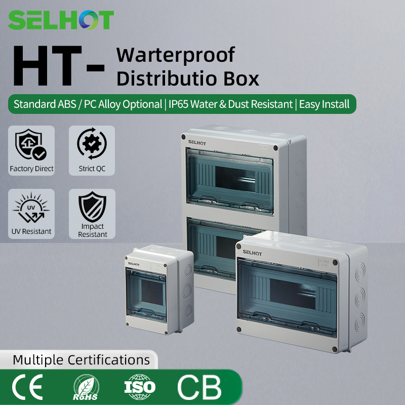 Outdoor Power Distribution Box - 屋外防水プラスチック製サーキットブレーカーボックス HTシリーズ IP65 電気メーター配電盤（電気工学用）