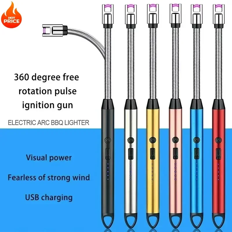 Outdoor Power Heater - 360 ° 屋外キッチン C タイプ充電式ポータブル電子ライター安全ロックキャンドルガスストーブ煙アクセサリー 2025