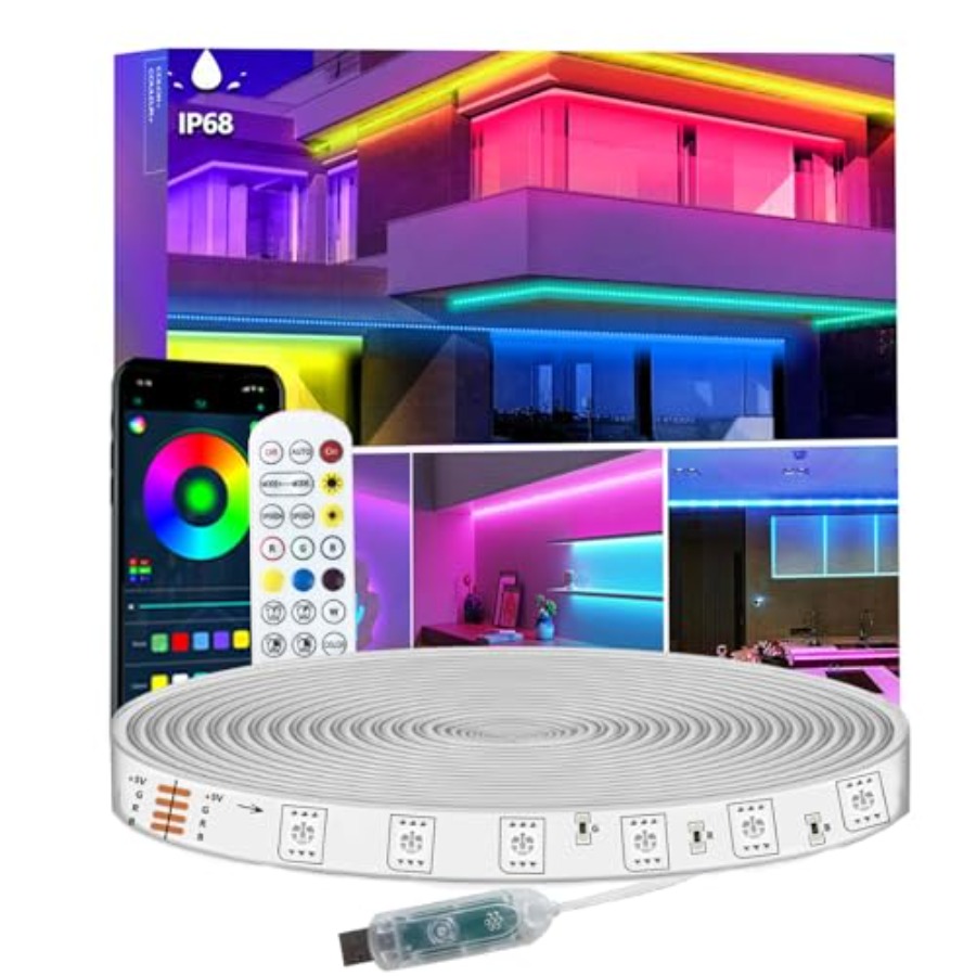 Outdoor Usb Power Strip - LEDストリップライトIP68屋外防水、5V USB電源、音楽同期Bluetooth APP/RFリモコンライト、バルコニー、デッキ用