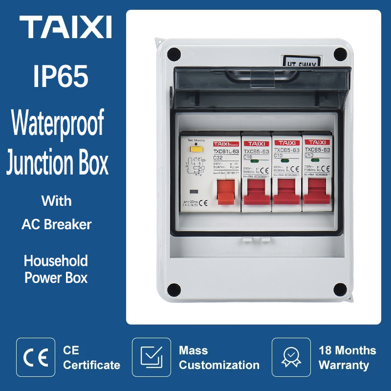 Outdoor Power Distribution Box - 屋外家庭用スイッチmcb,防水電気分布ボックス,回路ブレーカー,電源付きプラスチックジャンクションワイヤーボックスip65