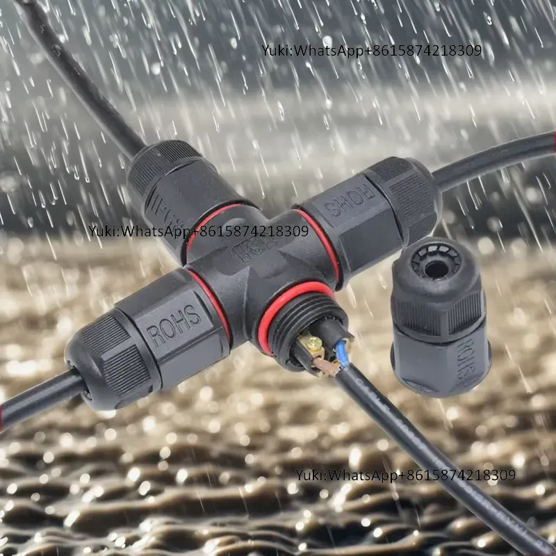 Outdoor Power Cable Junction Box - IP68 防水ケーブル T タップ電気コネクタ 4 ピン屋外密閉難燃性ジャンクションボックス