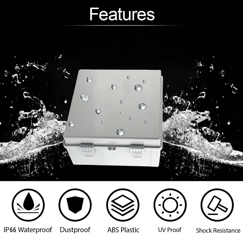 IP66 ABS樹脂製ヒンジ付きプラスチック筐体 防水電源電 - Outdoor Power Distribution Box のレビューと価格