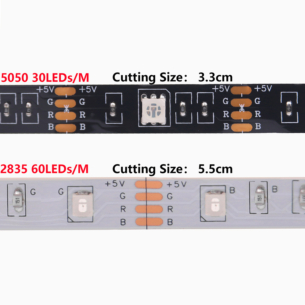 DC 5V 5050 RGB LEDストリップライト USB - Outdoor Usb Power Strip のレビューと価格
