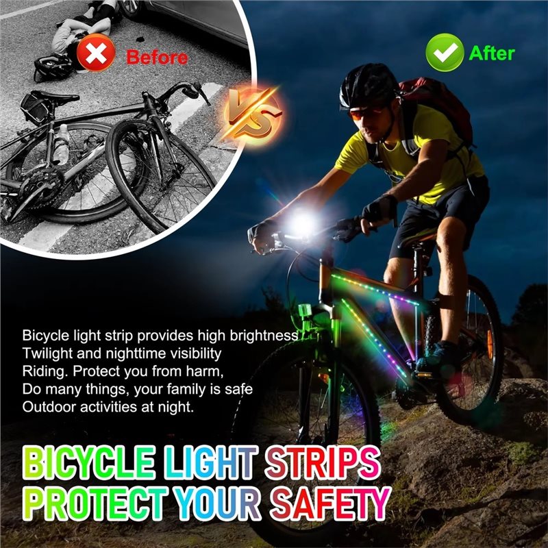 RGB ストリップライト LED ナイトライディング警告スト - Outdoor Usb Power Strip のレビューと価格