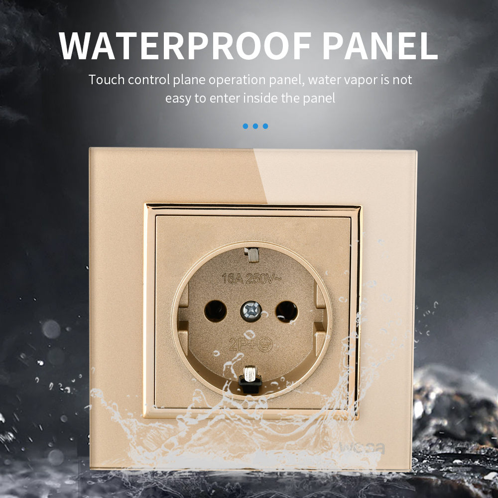 Wesa-クリスタル強化ガラスパネル,壁に埋め込まれた金のソ - Outdoor Power Outlet のレビューと価格