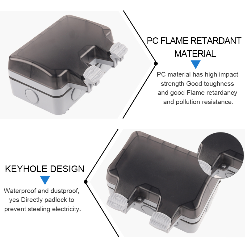 防水屋外壁コンセント,ip66,EUおよびドイツ規格,16A - Outdoor Power Outlet Box のレビューと価格