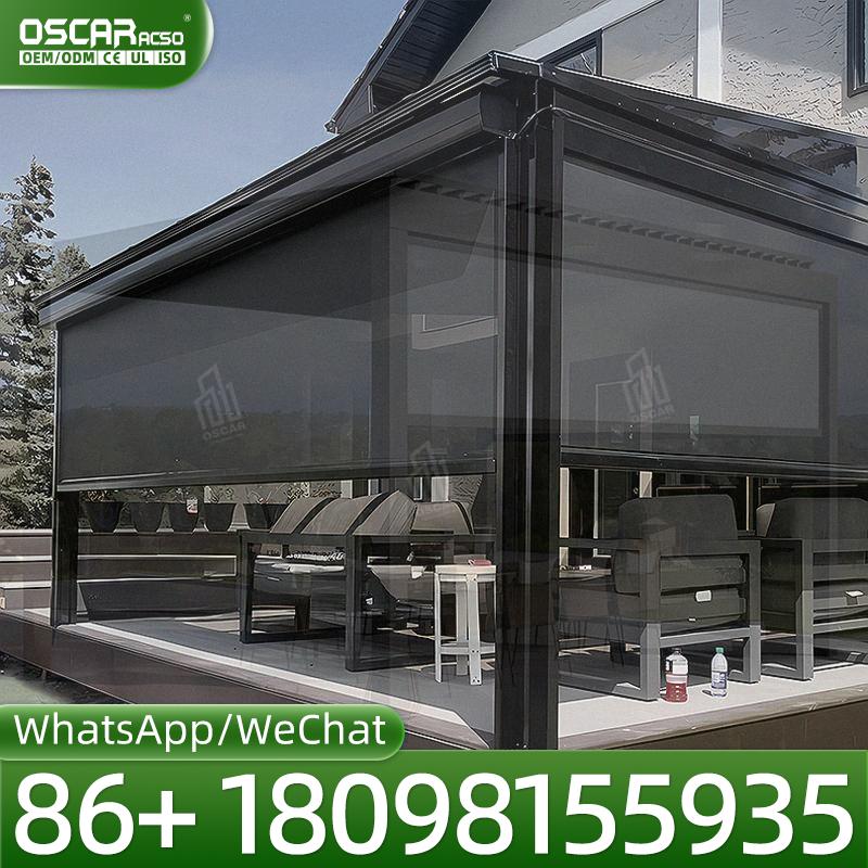 モダンな電動バッテリー式アルミ製ホワイト屋外ガゼボキャノピー - Outdoor Power Blinds のレビューと価格
