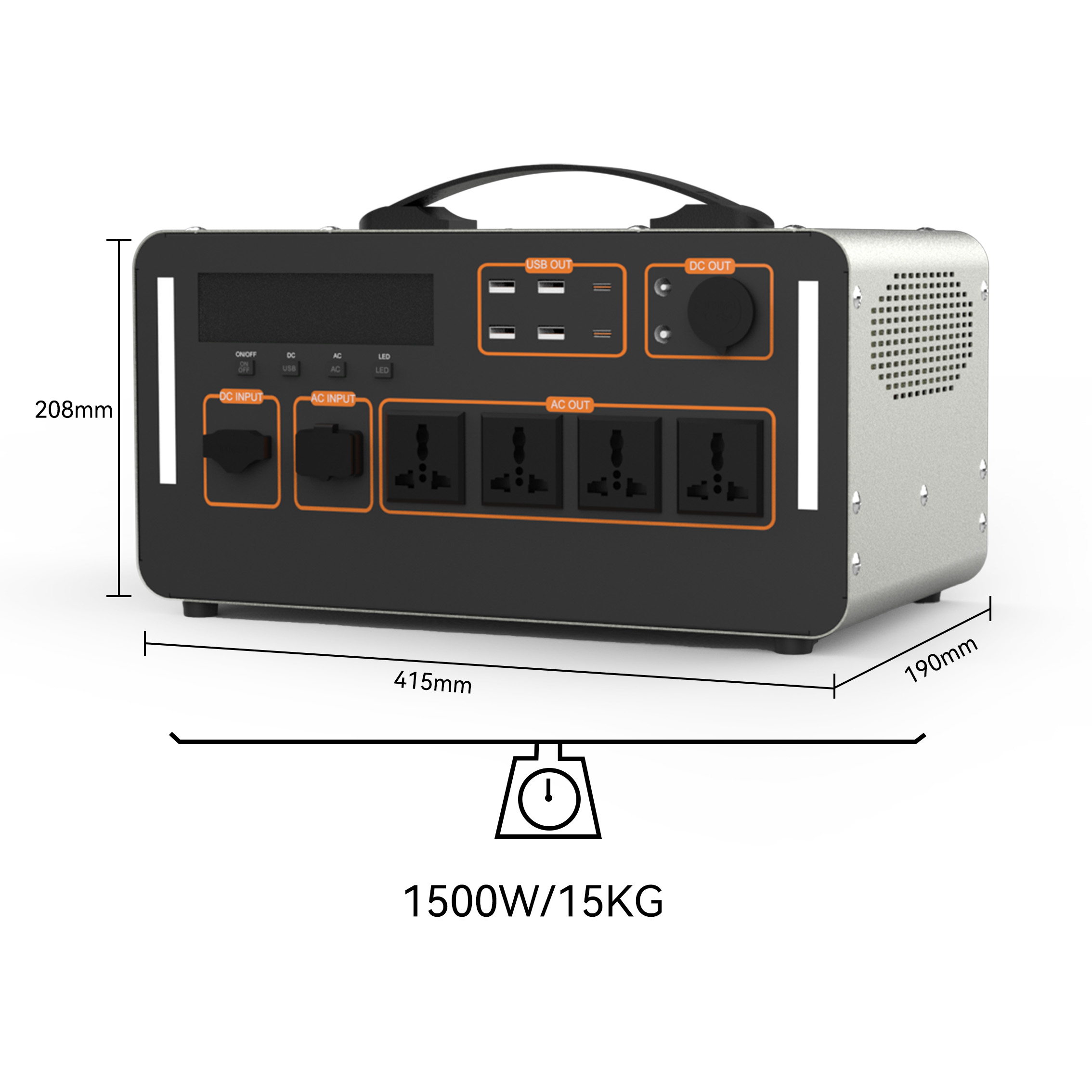 1500Wソーラーポータブル電源 102400mAh LiF - Outdoor Uninterruptible Power Supply のレビューと価格