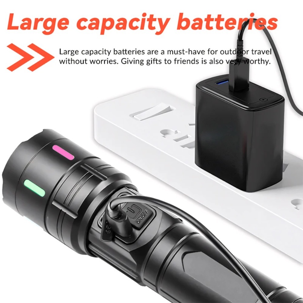 超強力な白色LED懐中電灯、伸縮式ズーム、防水トーチ、蛍光ス - Outdoor Use Power Strip のレビューと価格