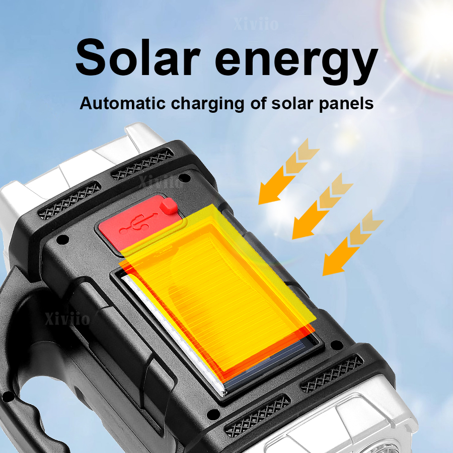 新しいアップグレードされたハイパワー LED ソーラー懐中電 - Outdoor Power Bank のレビューと価格