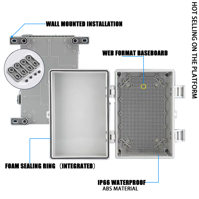 IP66 ABS屋外防水電気ボックス、電源接続ボックス、耐候 - Outdoor Power Cable Junction Box のレビューと価格
