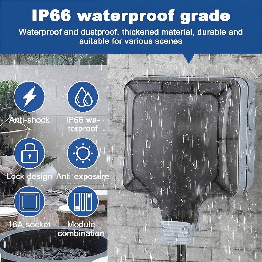 USB Type-C 壁屋外防水スイッチソケット、IP66  - Outdoor Usb Power Strip のレビューと価格