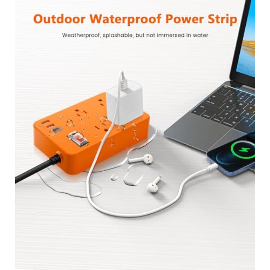 キャンプ、庭、キッチン、バスルーム用の屋外電源タップ：耐候性 - Outdoor Usb Power Strip のレビューと価格